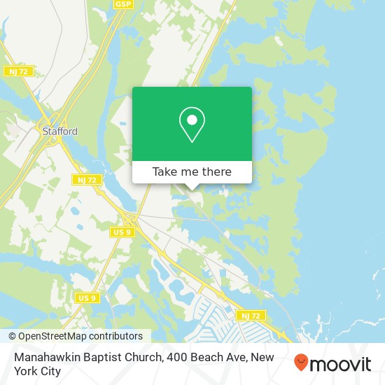 Mapa de Manahawkin Baptist Church, 400 Beach Ave