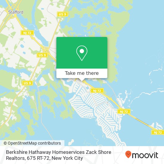 Mapa de Berkshire Hathaway Homeservices Zack Shore Realtors, 675 RT-72