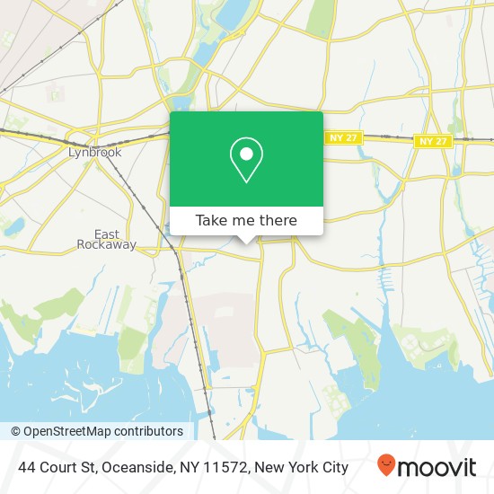 Mapa de 44 Court St, Oceanside, NY 11572