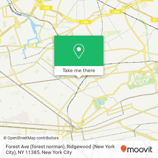 Mapa de Forest Ave (forest norman), Ridgewood (New York City), NY 11385