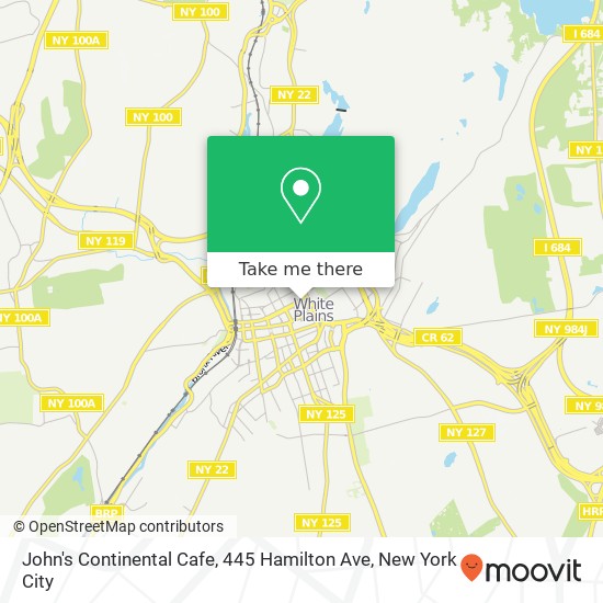 John's Continental Cafe, 445 Hamilton Ave map