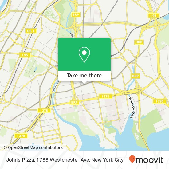 Mapa de John's Pizza, 1788 Westchester Ave