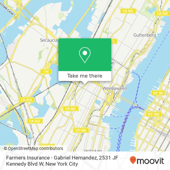 Mapa de Farmers Insurance - Gabriel Hernandez, 2531 JF Kennedy Blvd W