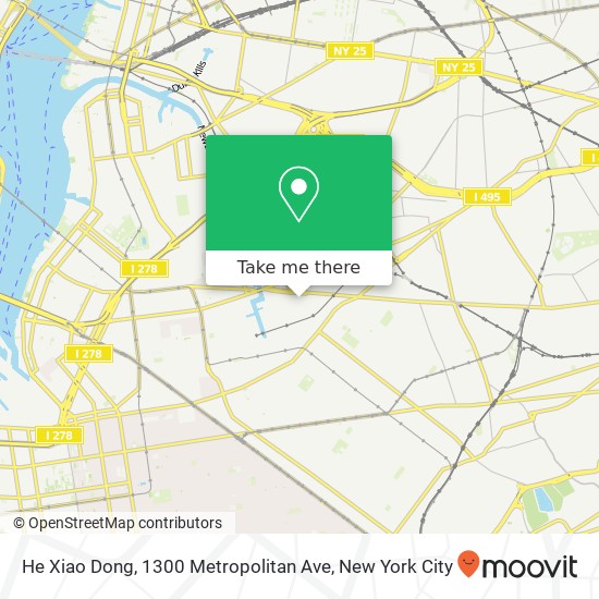 He Xiao Dong, 1300 Metropolitan Ave map