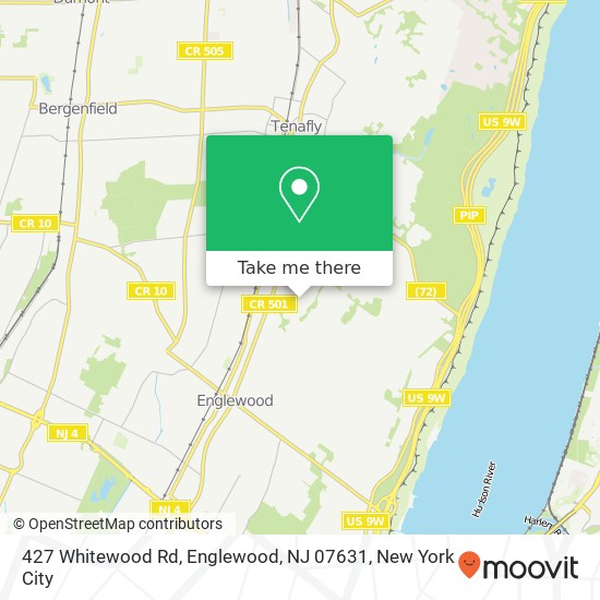 Mapa de 427 Whitewood Rd, Englewood, NJ 07631