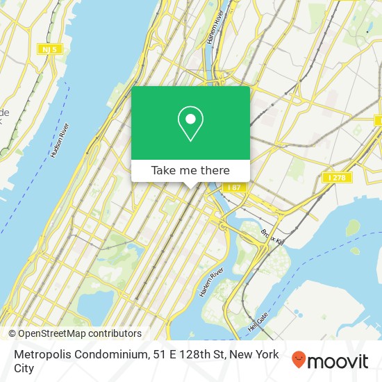 Mapa de Metropolis Condominium, 51 E 128th St