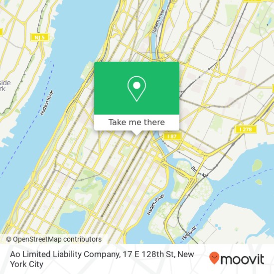 Mapa de Ao Limited Liability Company, 17 E 128th St