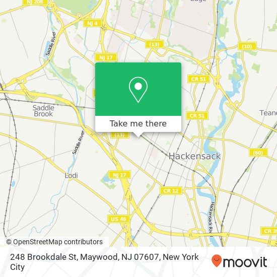 Mapa de 248 Brookdale St, Maywood, NJ 07607