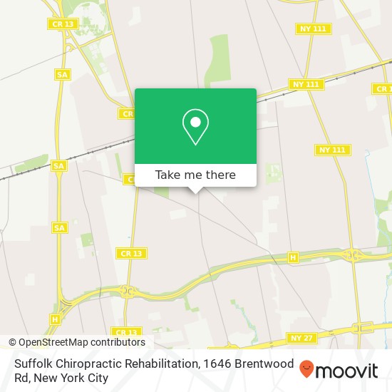 Suffolk Chiropractic Rehabilitation, 1646 Brentwood Rd map
