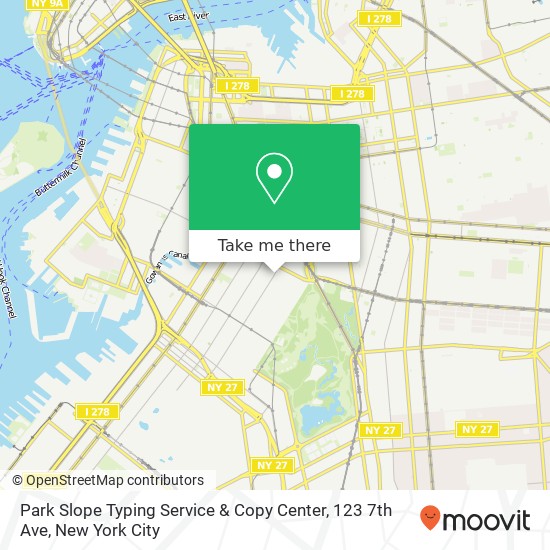 Park Slope Typing Service & Copy Center, 123 7th Ave map