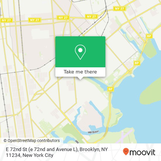 Mapa de E 72nd St (e 72nd and Avenue L), Brooklyn, NY 11234