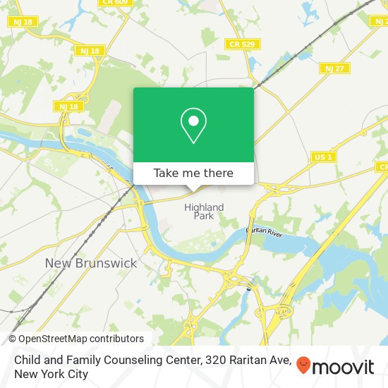 Mapa de Child and Family Counseling Center, 320 Raritan Ave