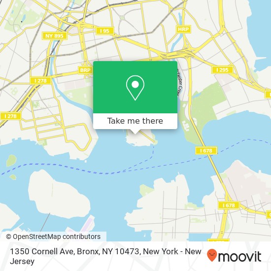 Mapa de 1350 Cornell Ave, Bronx, NY 10473