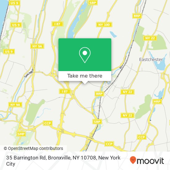 Mapa de 35 Barrington Rd, Bronxville, NY 10708