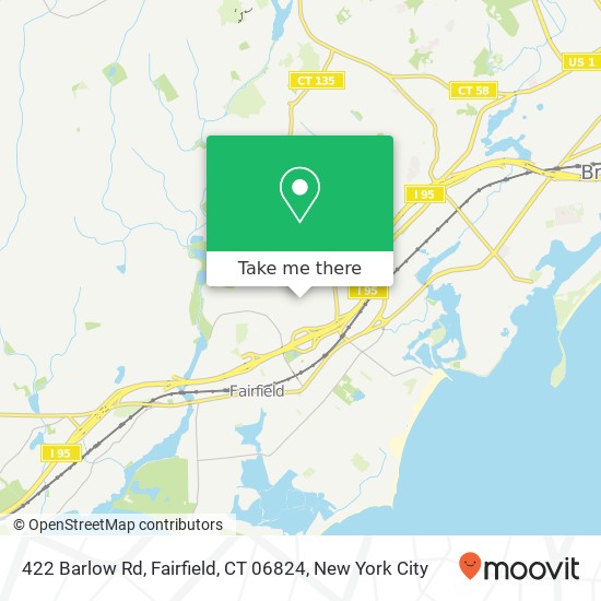 Mapa de 422 Barlow Rd, Fairfield, CT 06824