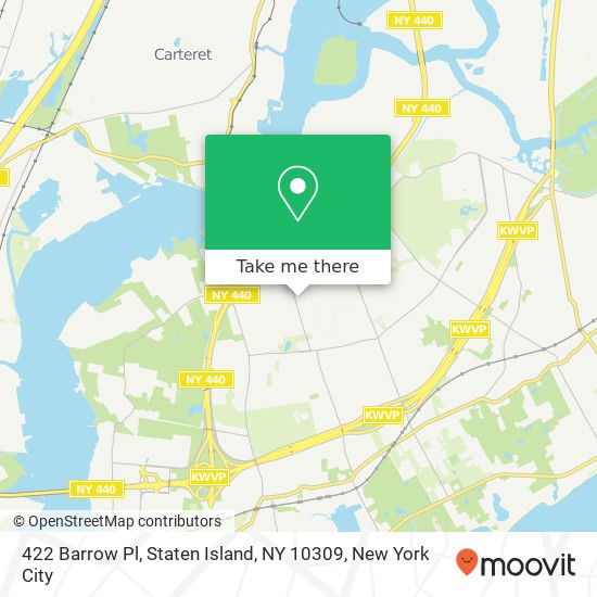 Mapa de 422 Barrow Pl, Staten Island, NY 10309