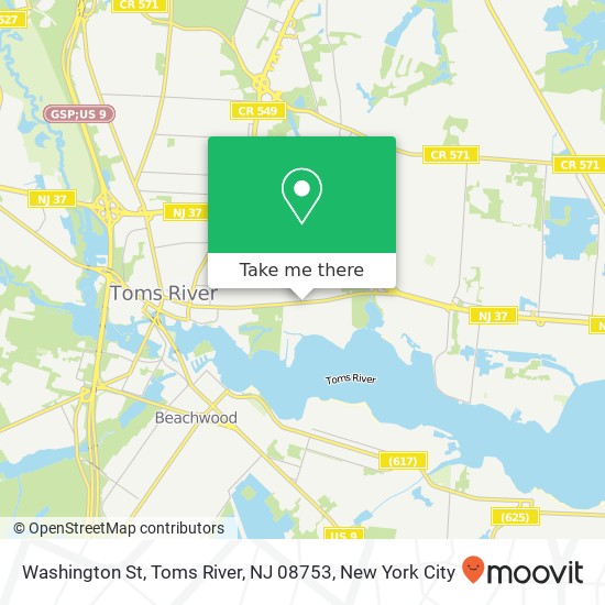 Mapa de Washington St, Toms River, NJ 08753