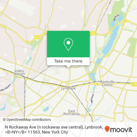 Mapa de N Rockaway Ave (n rockaway ave central), Lynbrook, <B>NY< / B> 11563