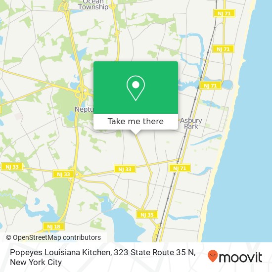 Mapa de Popeyes Louisiana Kitchen, 323 State Route 35 N