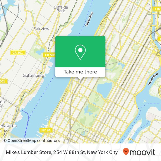 Mapa de Mike's Lumber Store, 254 W 88th St