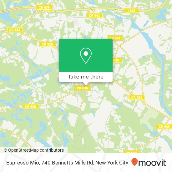 Mapa de Espresso Mio, 740 Bennetts Mills Rd