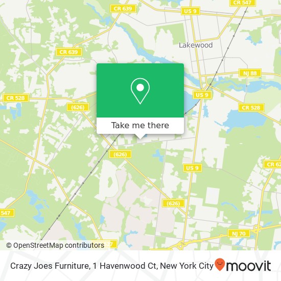 Crazy Joes Furniture, 1 Havenwood Ct map