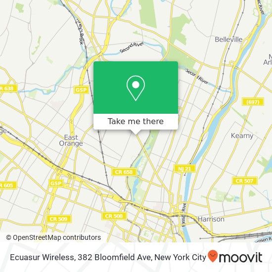 Ecuasur Wireless, 382 Bloomfield Ave map