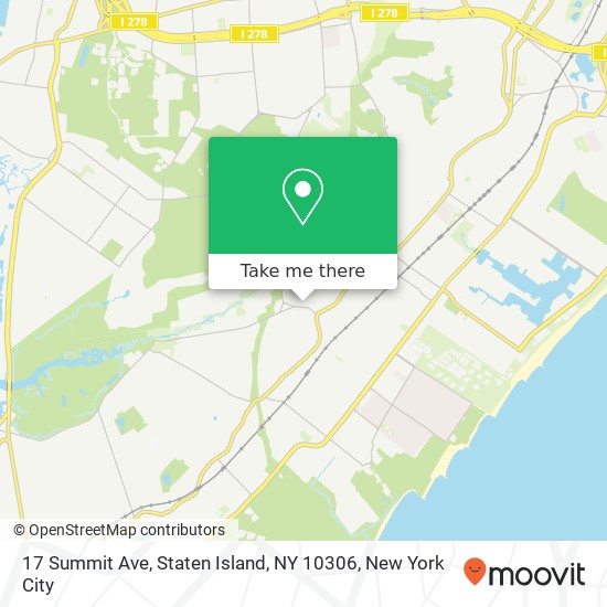 Mapa de 17 Summit Ave, Staten Island, NY 10306