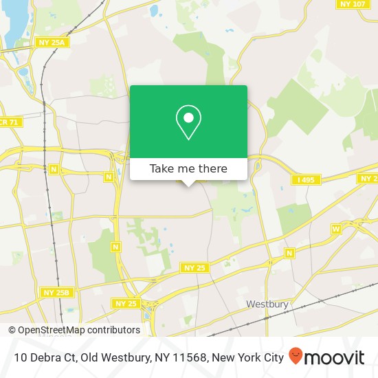 Mapa de 10 Debra Ct, Old Westbury, NY 11568