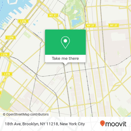 Mapa de 18th Ave, Brooklyn, NY 11218