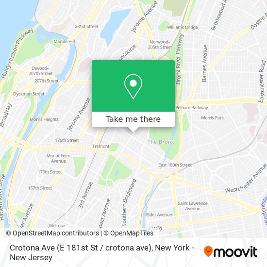 Mapa de Crotona Ave (E 181st St / crotona ave)