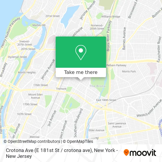 Crotona Ave (E 181st St / crotona ave) map