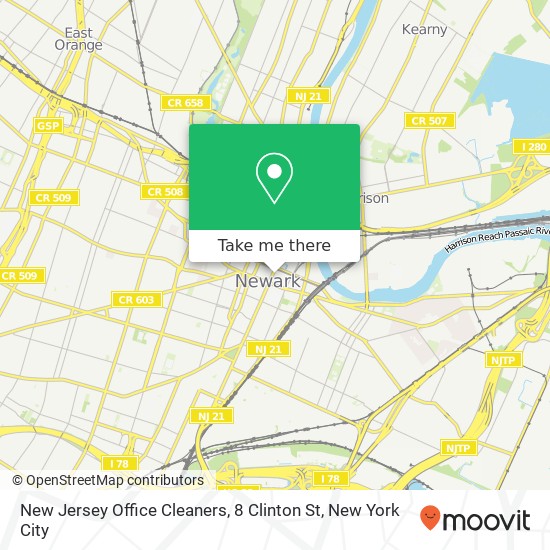 New Jersey Office Cleaners, 8 Clinton St map