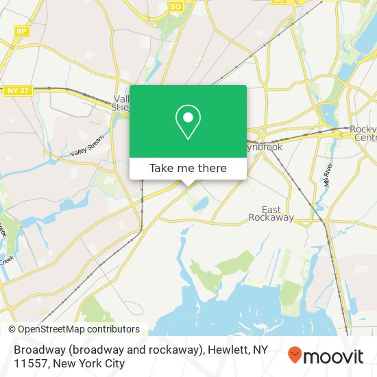 Mapa de Broadway (broadway and rockaway), Hewlett, NY 11557