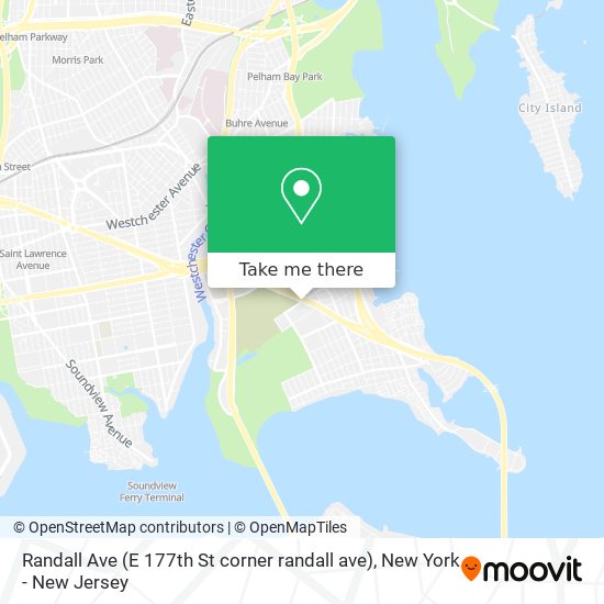 Mapa de Randall Ave (E 177th St corner randall ave)