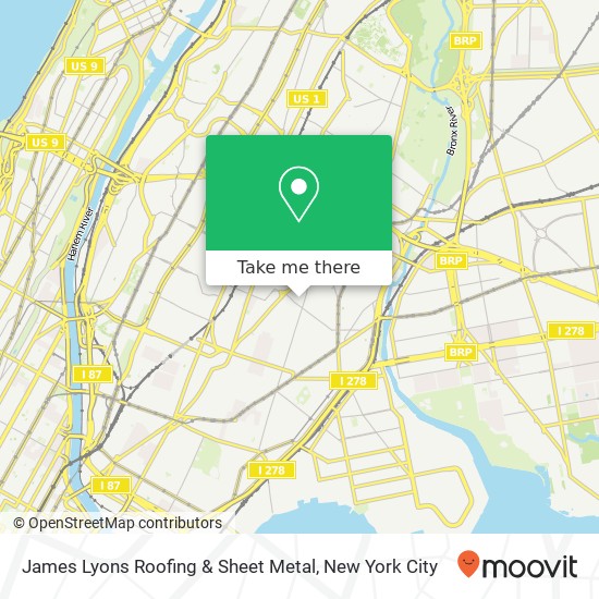 Mapa de James Lyons Roofing & Sheet Metal