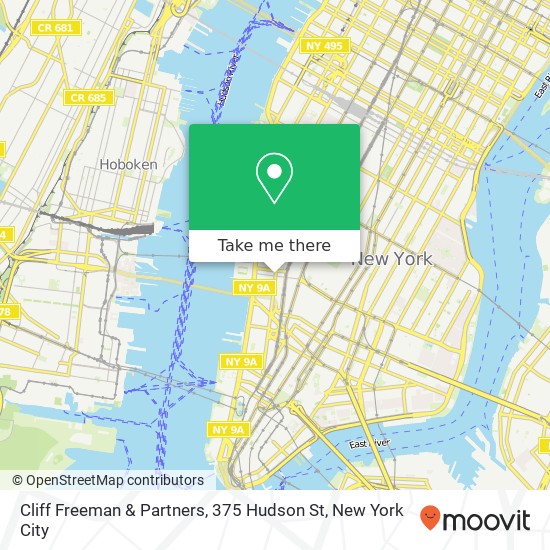 Mapa de Cliff Freeman & Partners, 375 Hudson St