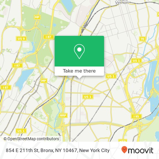 854 E 211th St, Bronx, NY 10467 map