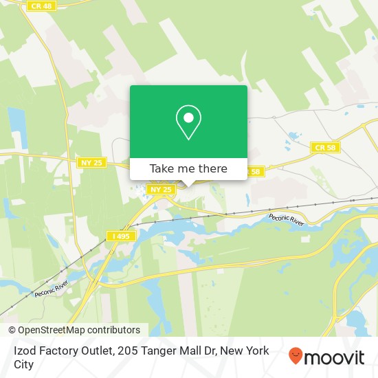 Mapa de Izod Factory Outlet, 205 Tanger Mall Dr