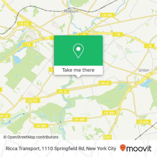 Ricca Transport, 1110 Springfield Rd map