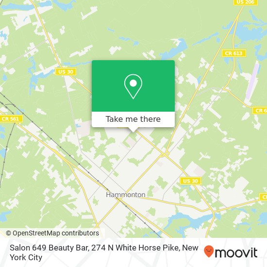 Mapa de Salon 649 Beauty Bar, 274 N White Horse Pike