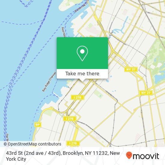 Mapa de 43rd St (2nd ave / 43rd), Brooklyn, NY 11232