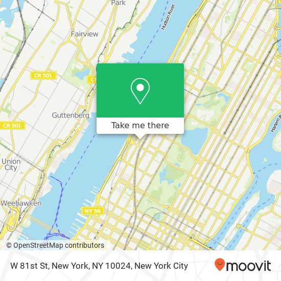 W 81st St, New York, NY 10024 map