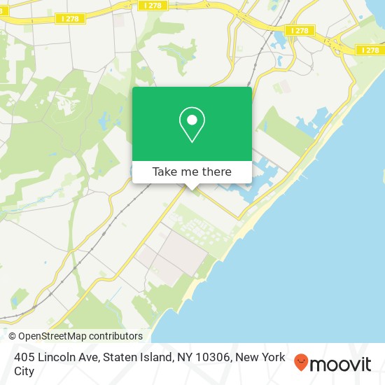 Mapa de 405 Lincoln Ave, Staten Island, NY 10306