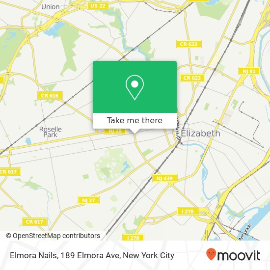 Mapa de Elmora Nails, 189 Elmora Ave