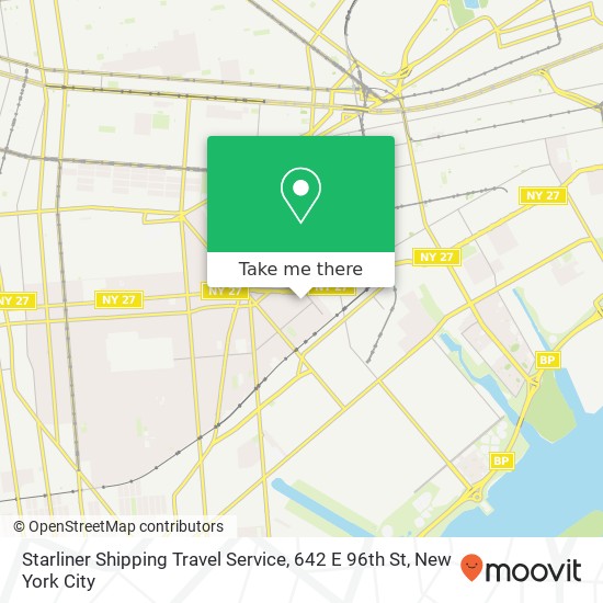 Mapa de Starliner Shipping Travel Service, 642 E 96th St