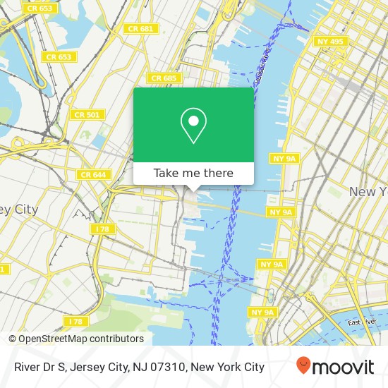 Mapa de River Dr S, Jersey City, NJ 07310