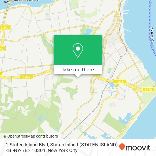 Mapa de 1 Staten Island Blvd, Staten Island (STATEN ISLAND), <B>NY< / B> 10301