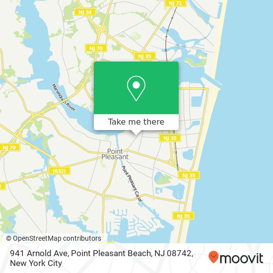 Mapa de 941 Arnold Ave, Point Pleasant Beach, NJ 08742