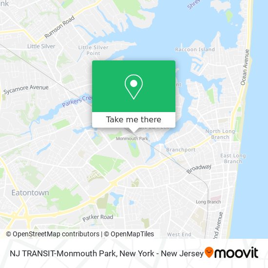 NJ TRANSIT-Monmouth Park map